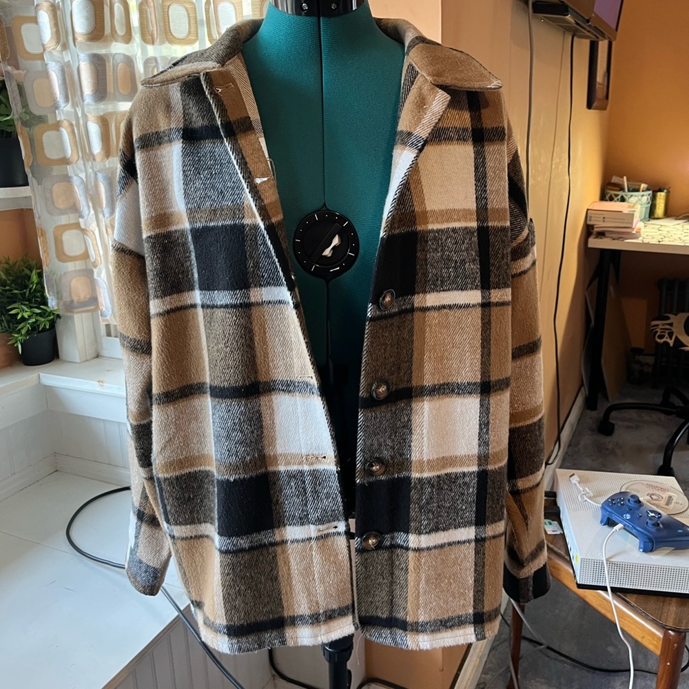 Plaid Button Down Jacket